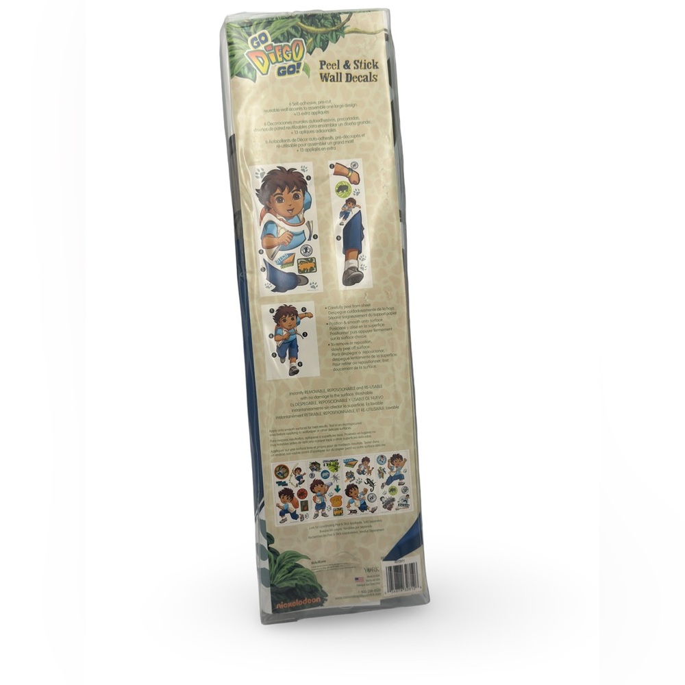 Vintage 2007 Go Diego Go Nickelodeon Wall Decals Room Appliques NOS